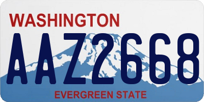 WA license plate AAZ2668