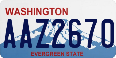 WA license plate AAZ2670