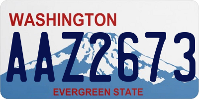 WA license plate AAZ2673