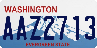 WA license plate AAZ2713