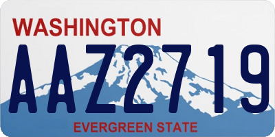 WA license plate AAZ2719