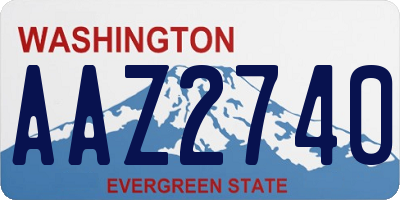 WA license plate AAZ2740