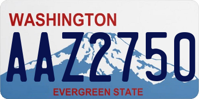 WA license plate AAZ2750