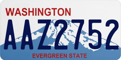 WA license plate AAZ2752