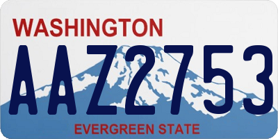 WA license plate AAZ2753