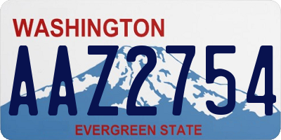 WA license plate AAZ2754