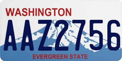 WA license plate AAZ2756