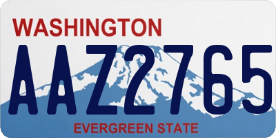 WA license plate AAZ2765