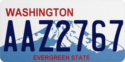WA license plate AAZ2767