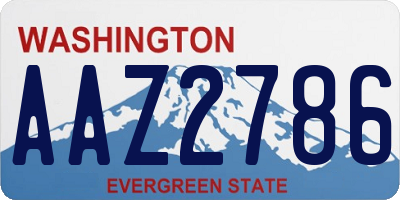 WA license plate AAZ2786
