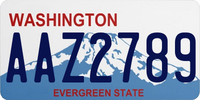 WA license plate AAZ2789
