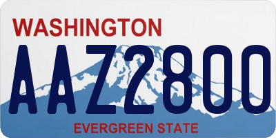 WA license plate AAZ2800