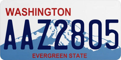WA license plate AAZ2805