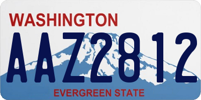 WA license plate AAZ2812