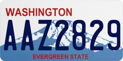WA license plate AAZ2829