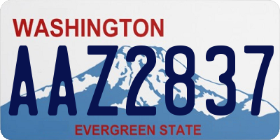 WA license plate AAZ2837