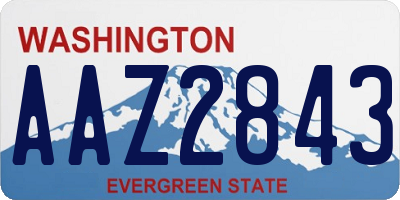 WA license plate AAZ2843