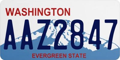 WA license plate AAZ2847