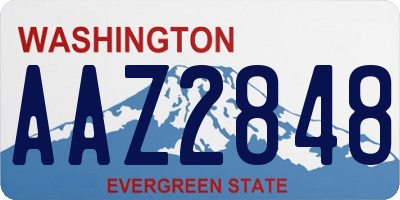 WA license plate AAZ2848