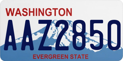 WA license plate AAZ2850
