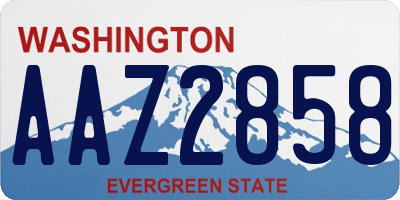 WA license plate AAZ2858