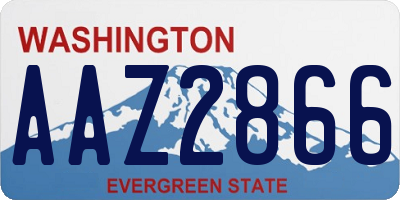 WA license plate AAZ2866