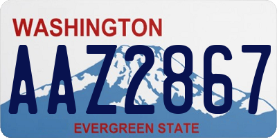 WA license plate AAZ2867