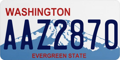 WA license plate AAZ2870