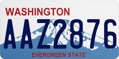 WA license plate AAZ2876