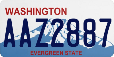 WA license plate AAZ2887