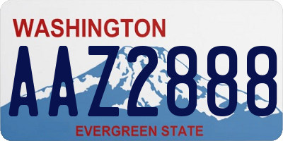 WA license plate AAZ2888