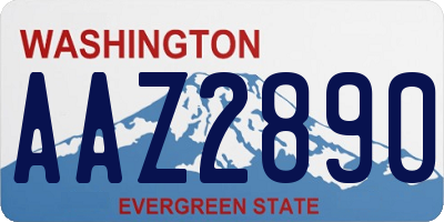 WA license plate AAZ2890