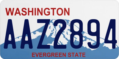 WA license plate AAZ2894