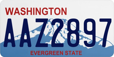 WA license plate AAZ2897