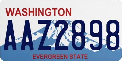 WA license plate AAZ2898