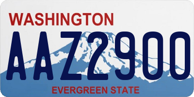 WA license plate AAZ2900