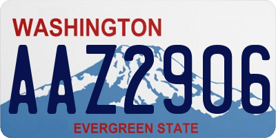 WA license plate AAZ2906