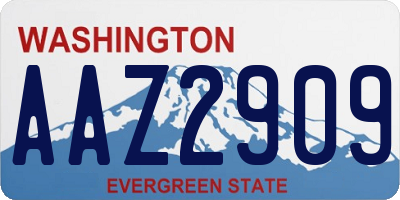 WA license plate AAZ2909