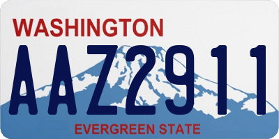 WA license plate AAZ2911