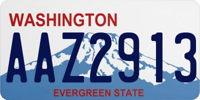 WA license plate AAZ2913