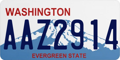 WA license plate AAZ2914
