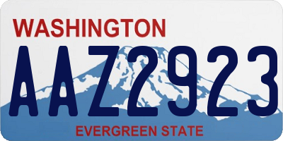 WA license plate AAZ2923