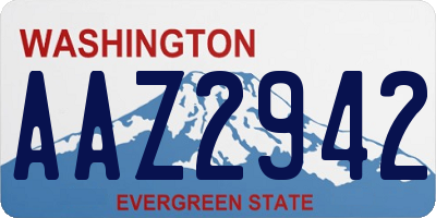 WA license plate AAZ2942