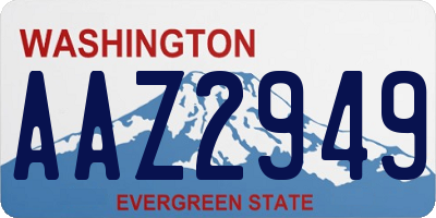 WA license plate AAZ2949