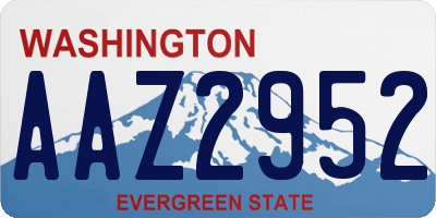 WA license plate AAZ2952