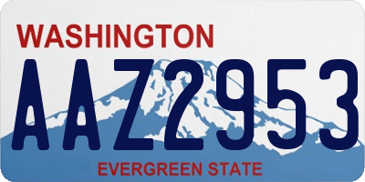 WA license plate AAZ2953