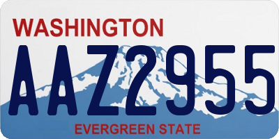 WA license plate AAZ2955