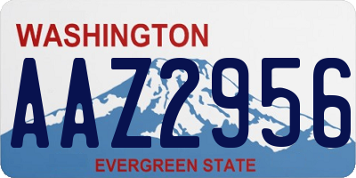 WA license plate AAZ2956