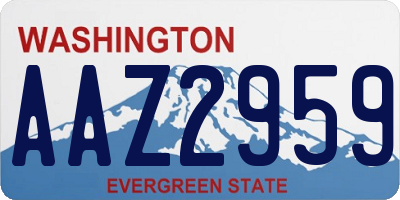 WA license plate AAZ2959