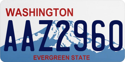 WA license plate AAZ2960